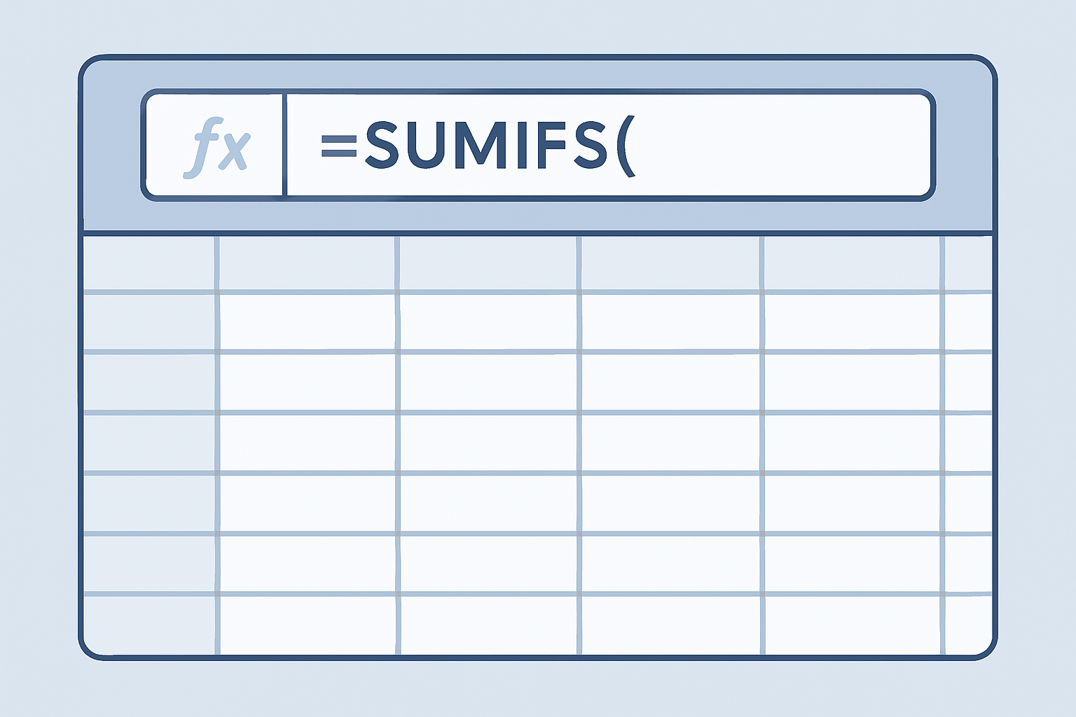 SUMIFS関数を使ったセルと数式バーの拡大図