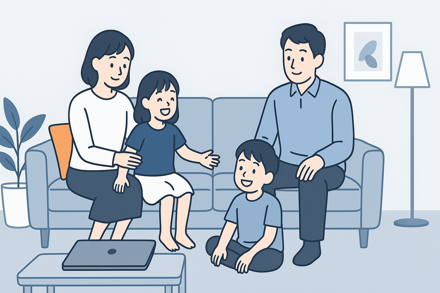 家族との時間と仕事のバランスを表すイメージ