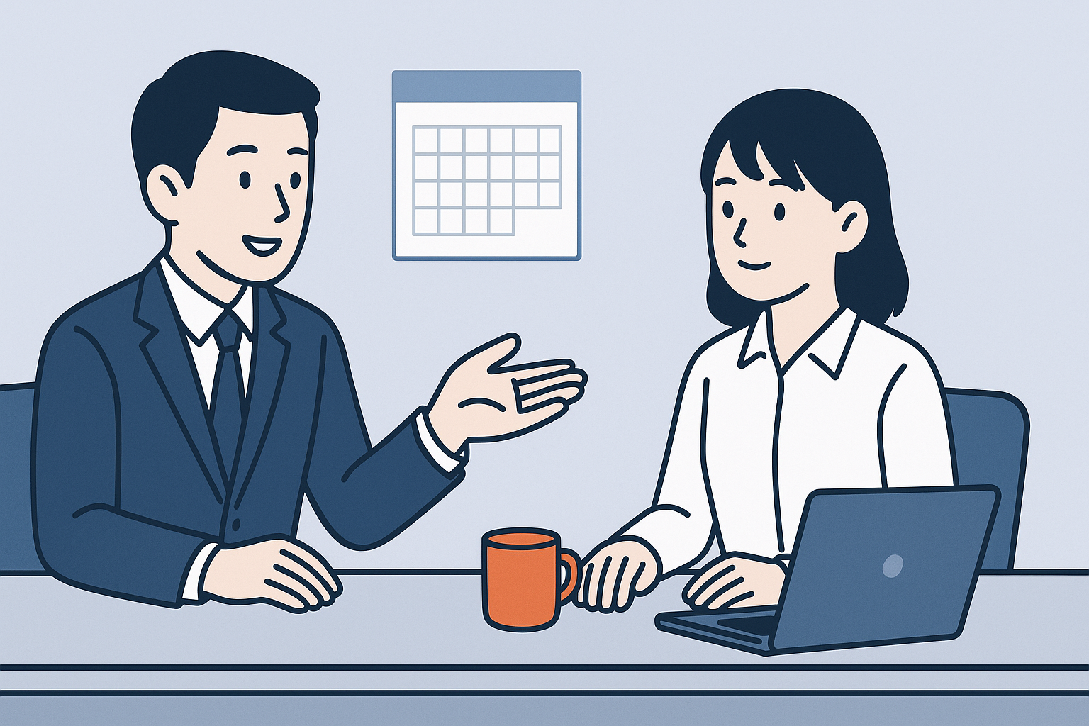 週次の短いチェックインで進捗を共有する様子